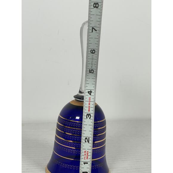Crystalex Bohemian Crystal Blue Bell - Luxury Gilded Glass Cobalt Blue - Picture 3 of 3